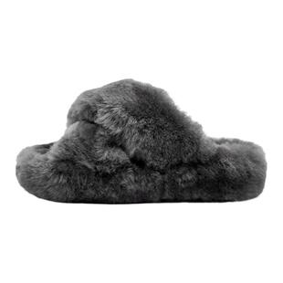 VWL云感羊毛交叉带拖鞋厚底增高秋冬女羊毛家居高级感ins潮外穿