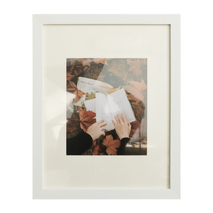 实木白色相框摆台照片表框简约现代装饰画框挂墙送卡纸照片墙定制