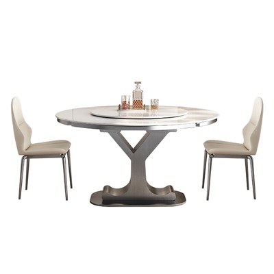 岩板餐桌家用高级小户型高端圆桌