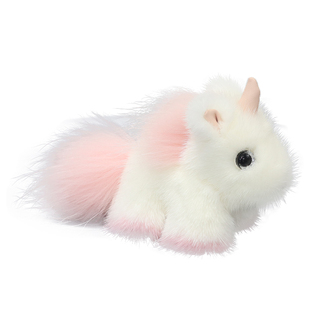 进口水貂毛梦幻独角兽挂件玩偶公仔毛绒小白马包包钥匙扣汽车挂饰