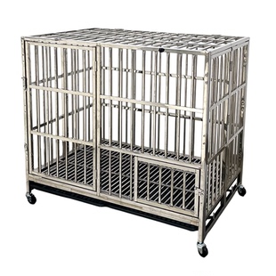 星斗 304不锈钢狗笼子大型犬加粗加厚狗笼子中小型犬折叠宠物笼子