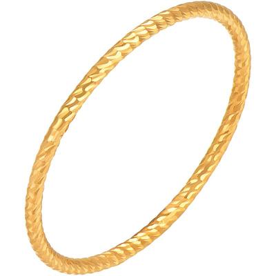 明牌珠宝黄金简约细闪戒