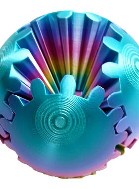 3D打印彩色齿轮球玩具立体仿真小动物模型关节可动桌面摆件装饰品