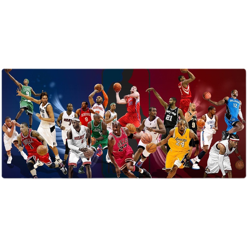 nba鼠标垫超大号篮球库里科比詹姆斯书桌电脑键盘电竞办公桌垫子