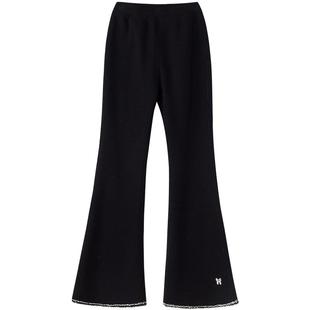 笛莎官方童装女童裤子冬季新款小童女孩儿童洋气舒适加厚绒喇叭裤