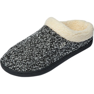 宝人冬季男棉拖鞋包头毛绒保暖拖鞋室内居家针织毛防滑男士棉鞋