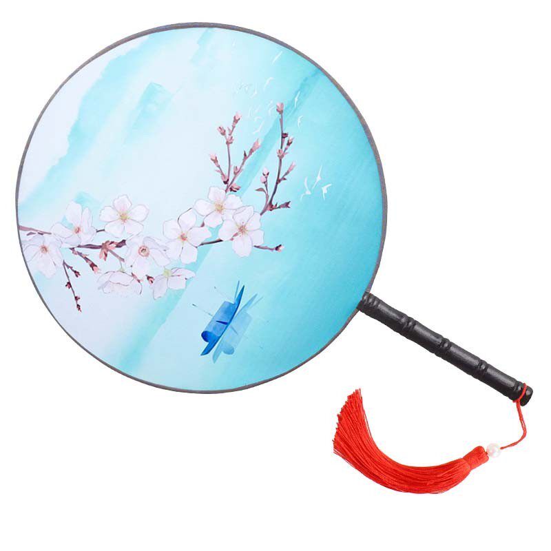 古风绢布印花双面团扇印花