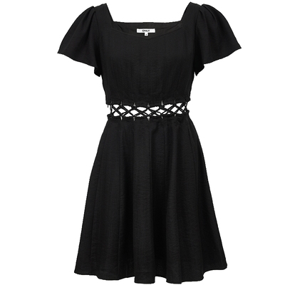 ONLY纯色显瘦短袖连衣裙