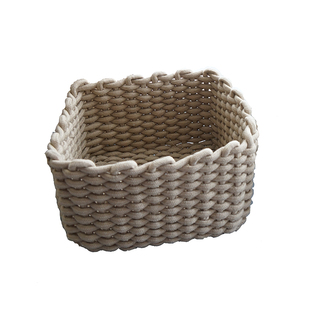 loft收纳筐草编 北欧手工棉绳收纳筐 家居整理 软装 拍摄展示篮