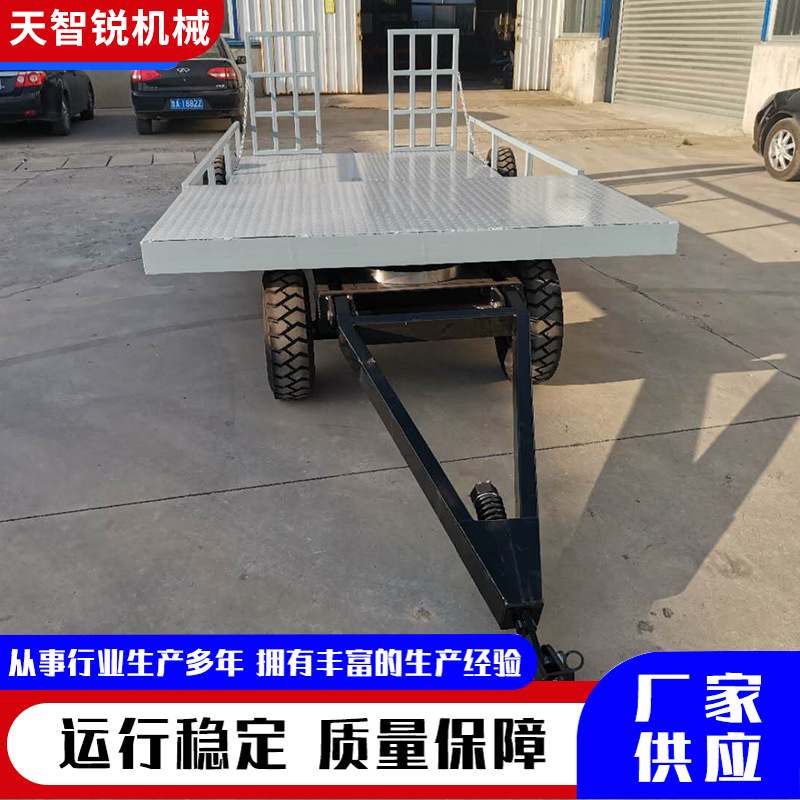 定制厂区转运工具车车间物料运输周转车带转向平板车牵引式平板车