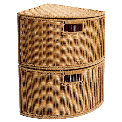 扇形收纳筐拐角转角置物架编织