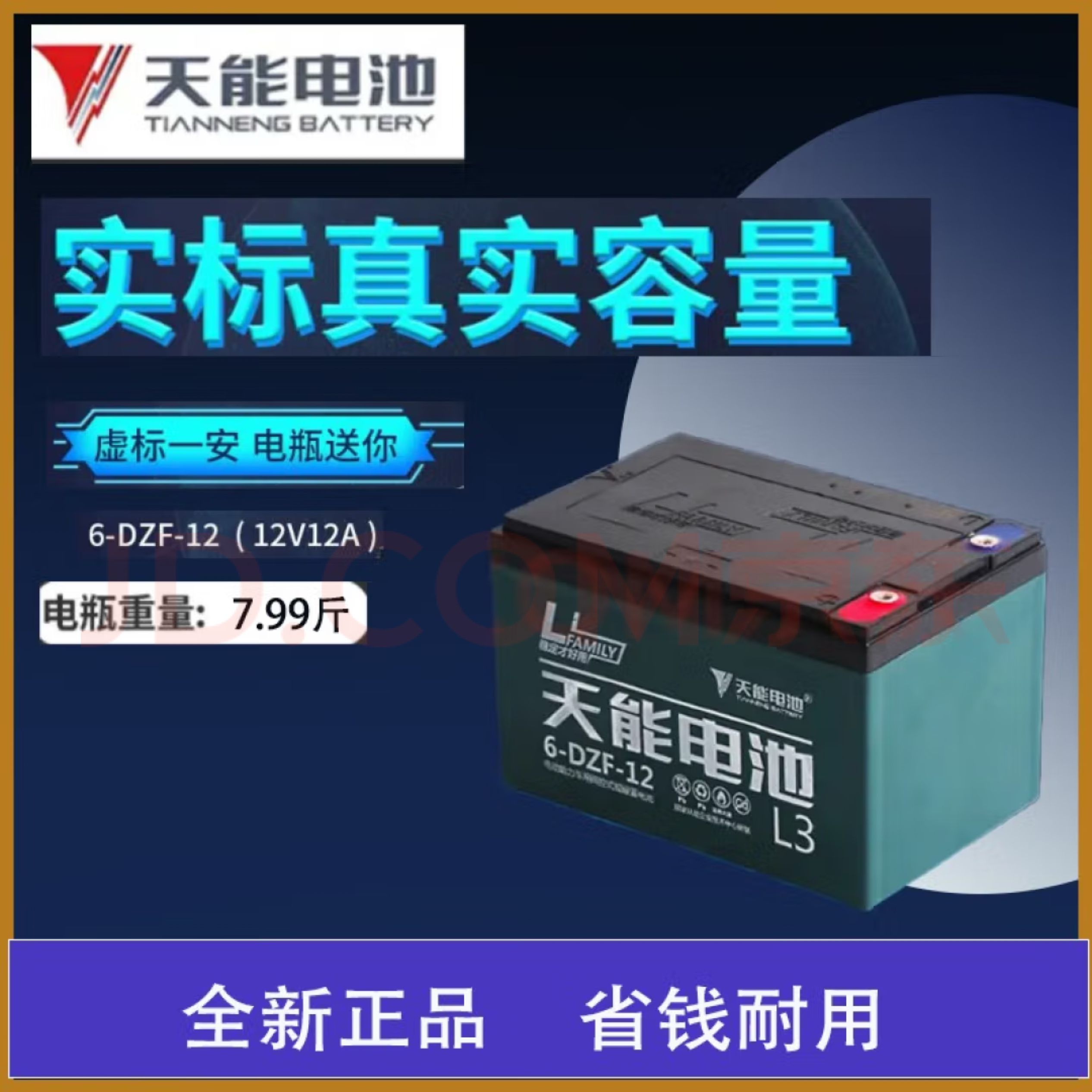 天能12V大容量电瓶户外逆变器夜市摆摊照明水泵抽水电动车蓄电池