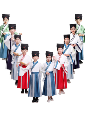 开笔礼仪款连体古装汉服国学服装