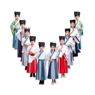 国学汉服古装儒家孔子古风开学礼弟子规三字经诗歌诵读儿童演出服