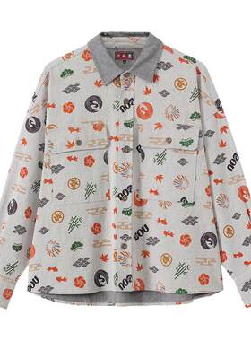 ONIARAI/鬼洗26春季新品棒系列好运纹样满印外套休闲男 N340248