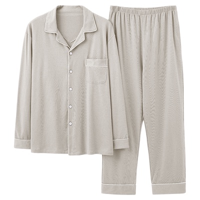 100%纯棉睡衣男士四季家居服套装