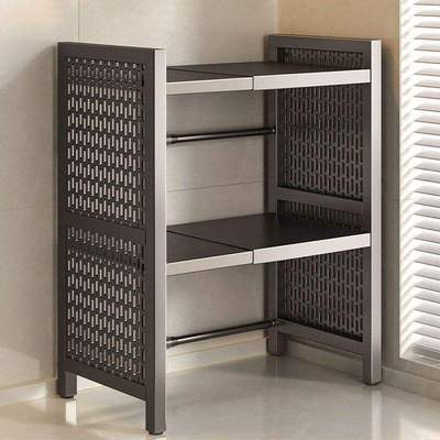 厨房置物架可伸缩微波炉烤箱架子家用电饭锅双层台面桌面收纳支架