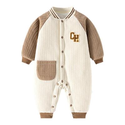 婴儿夹棉连体衣秋冬装120g宝宝加厚加棉哈衣连身衣爬服婴幼儿棉服