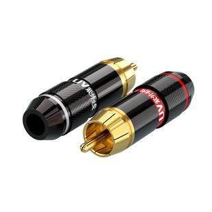 莲花头rca插头 DIY音响箱插头DVD梅花纯铜镀金RCA音频信号线插头