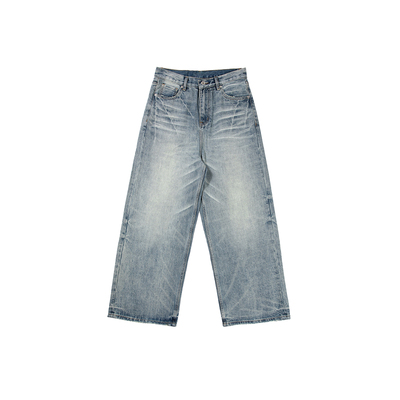 UNRETRO蓝色低腰直筒牛仔裤女冬