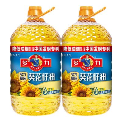 【张若昀同款】官方正品多力低油烟食用油臻选葵花籽油5.17L*2桶