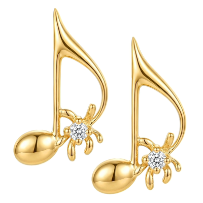 联名系列18K金音符耳坠简约时尚