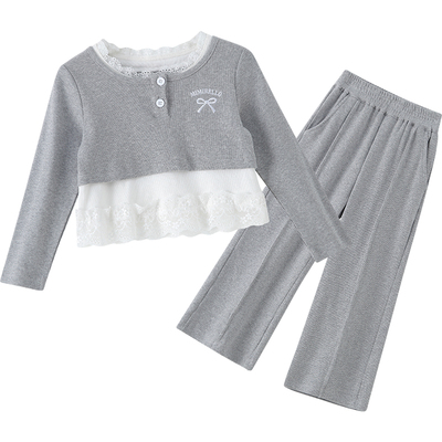 【懒人套装】蕾丝假两件网红套装