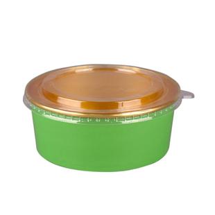 一次性金箔纸碗外卖打包盒餐盒1100ml圆形饭盒打包碗带盖商用定制