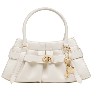 CHARLES&KEITH26夏新款CK2-80671888金属贝壳包挂褶皱手提斜挎包