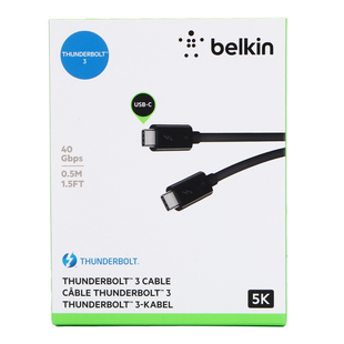 Belkin雷电3THUNDERBOLT3线5K高清2米 USB Type-C数据线公对公