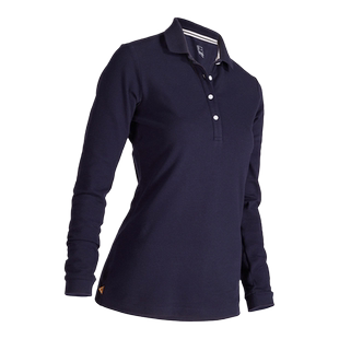 迪卡侬长袖T恤女春秋运动POLO衫女透气女装棉质翻领T恤衫SAG2