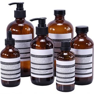 卫生间摆件ins北欧风化妆品乳液分装玻璃空瓶样板间浴室柜装饰品