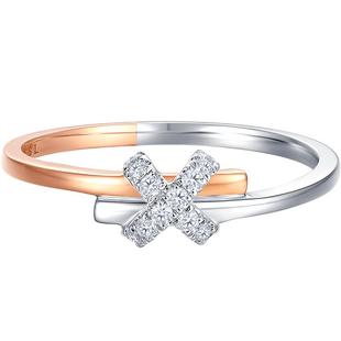 情人节TSL谢瑞麟无限系列18K金钻石戒指双色求婚钻戒63232