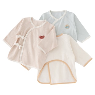 【清仓】婴儿0-6个月半背衣春秋季宝宝上衣秋装新生儿和尚衣服