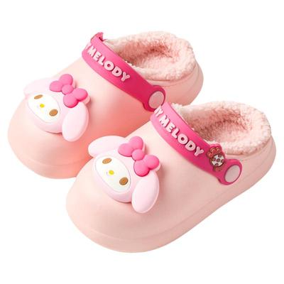 儿童拖鞋女孩冬季可爱毛毛公主女童棉拖鞋中大童室内家居宝宝棉鞋