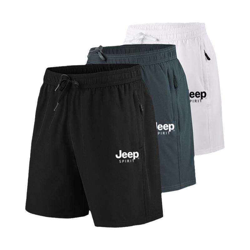 JEEP SPIRIT 吉普短裤男夏季运动速干冰丝健身休闲宽松跑步四分裤