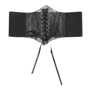 时尚宽版蕾丝腰封女款百搭连衣裙上衣装饰腰带丝绸弹性收腰带皮带