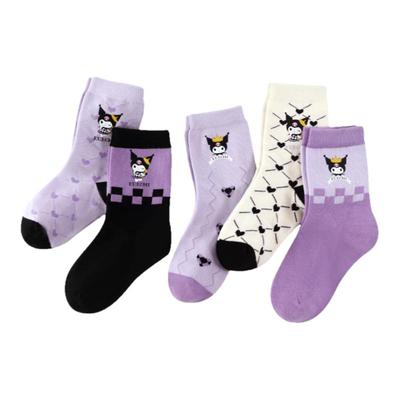 库洛米儿童抗菌春秋玉桂狗棉袜