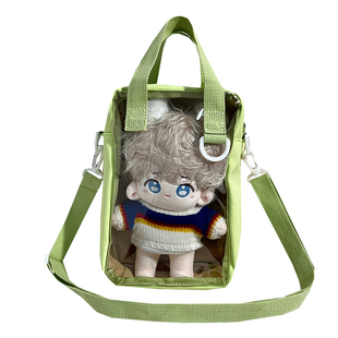 20cm娃包透明溜娃女百搭PVC痛层单肩斜挎手提包小众校园日系痛包