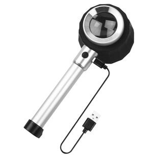 太阳火USB充电高倍50倍鉴定烟酒喷码放大镜紫光LED灯手持便携式光学玻璃高清文玩钱币邮票银元鉴赏显微镜1000