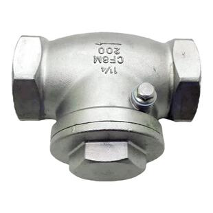 304不锈钢止回阀旋启式螺纹丝扣H14W卧式逆止单向阀dn80截止阀25