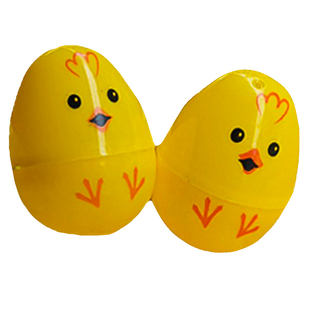 兔子复活节彩蛋幼儿园教具红黄DIY扭蛋壳开口塑料空心鸡蛋摸奖球