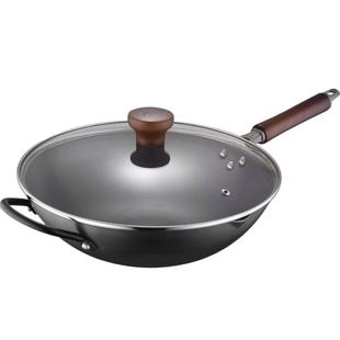 爱仕达轻量高纯窒氮极铁锅家用燃气灶专用电磁炉平底无涂层炒菜锅