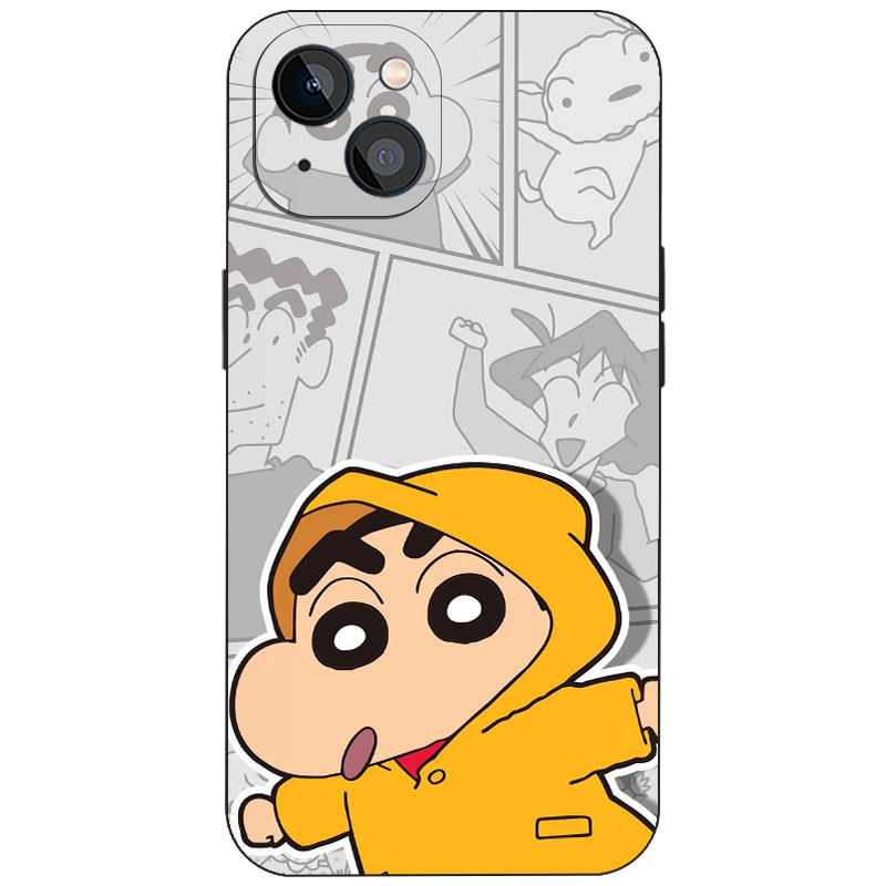 可爱雨衣蜡笔小新漫画风手机壳同人周边适用苹果17液态硅胶16动漫二次元15磨砂磁吸iPhone18ProMax防摔保护套
