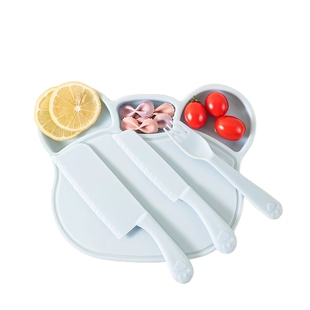 儿童切菜刀不伤手幼儿园早教宝宝专用水果刀塑料安全刀具菜板套装