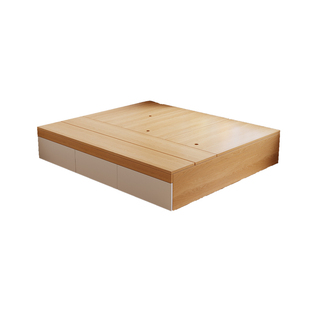 实木榻榻米床无床头双人储物床出租房用1米2家用地台小户型单人床