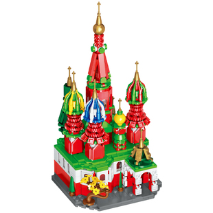 Bros Block中国积木圣彼得堡城堡拼插建筑摆件男女孩儿童拼装玩具