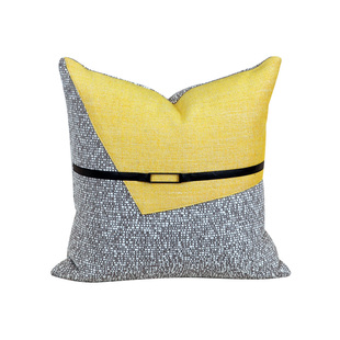 设计师款抱枕黄色靠枕样板房装饰枕组合沙发靠垫轻奢高级感搭毯子