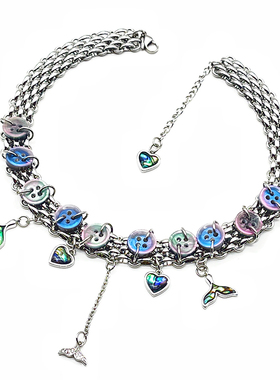 原创梦幻人鱼尾choker项链颈链