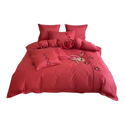 本罗兰家纺中式婚庆长绒棉四件套